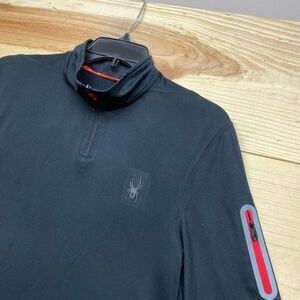 Spyder Shirt Medium Black Performance 1/4 Zip Pullover Long Sleeve Ski Skiing
